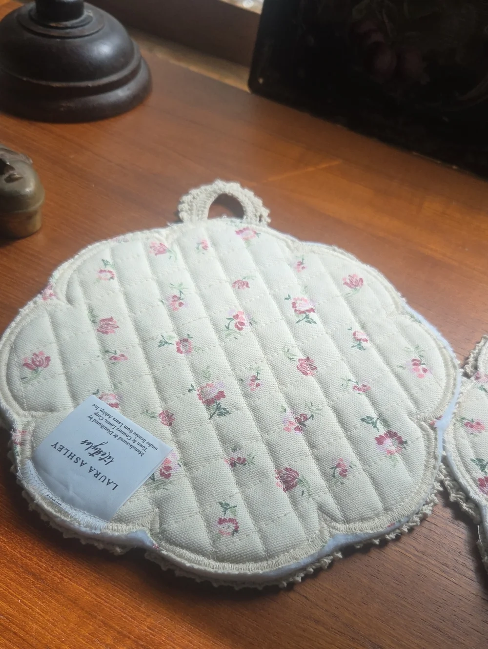 Laura Ashley Crochet Potholders - Set of 2 Cream